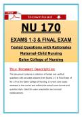 NU 170 Exams 1&ndash;4 & Final Exam &ndash; Maternal-Child Nursing &vert; &lpar;2026 &sol; 2027 &rpar; Questions with Rationalized Answers &vert; Galen PDF