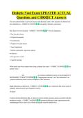 diabetic    Bundled Exam Questions WITH  CORRECT Answers