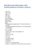 NUR 265 &lpar;Latest 2026 Update&rpar; 100&percnt; Verified Questions & Answers &vert; Grade A&plus;
