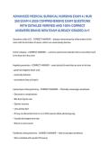 ADVANCED MEDICAL SURGICAL NURSING EXAM 4 &vert; NUR 265 EXAM 4 2026 COMPREHENSIVE EXAM QUESTIONS WITH DETAILED VERIFIED AND 100&percnt; CORRECT ANSWERS BRAND NEW EXAM ALREADY GRADED A&plus;&excl;&excl;