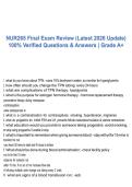 NUR265 Final Exam Review &lpar;Latest 2026 Update&rpar; 100&percnt; Verified Questions & Answers &vert; Grade A&plus;