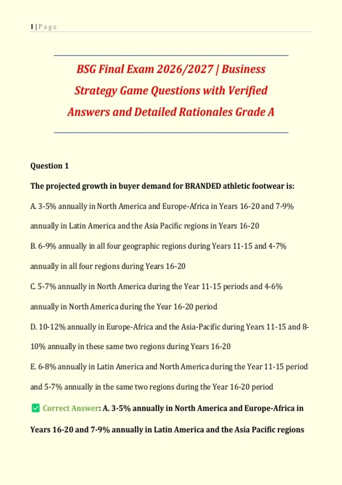BSG Final Assessment 2026/2027 | Strategic Management Simulation ...