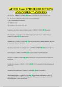 APHON Exam UPDATED QUESTIONS  AND CORRECT ANSWERS
