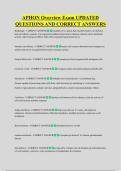 APHON Overview Exam UPDATED  QUESTIONS AND CORRECT ANSWERS