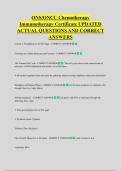 ONS&sol;ONCC Chemotherapy  Immunotherapy Certificate UPDATED  ACTUAL QUESTIONS AND CORRECT  ANSWERS