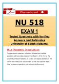 NU 518 Exam 1 &vert; Health Assessment &vert; &lpar;2026 &sol; 2027&rpar; Questions with Verified Answers &vert; USA PDF