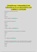 Chemotherapy Compounding Exam  UPDATED ACTUAL QUESTIONS AND  CORRECT ANSWERS