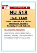 Package Bundle &lpar;Exams 1&ndash;3 & Final&rpar; NU 518  &lpar;PDF&rpar; &vert; University of South Alabama