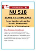 NU 518 Exams 1-3 & Final Exam &vert; Health Assessment &vert; 2026 &sol; 2027 Questions with Verified Answers&vert; USA PDF