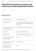 HOSA CERT Exam Questions and answers with verified Answers &lpar;Latest Update 2026&rpar; UPDATE&excl;&excl;