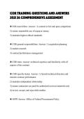 COR TRAINING QUESTIONS AND ANSWERS 2025 26 COMPREHENSIVE ASSESSMENT