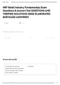 NRF Retail Industry Fundamentals Exam Questions & Answers Test QUESTIONS AND VERIFIED SOLUTIONS &vert;2026&vert; ELABORATED &DETAILED ANSWERS&excl;&excl;