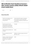 HBI Certification Exam Questions & Answers &vert; 100&percnt; Verified solutions &lpar;2026&rpar; UPDATE &vert;2026&excl;&excl; STUDY GUIDE EXAM