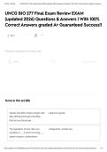 UNCG BIO 277 Final Exam Review EXAM &lpar;updated 2026&rpar; Questions & Answers &vert; With 100&percnt; Correct Answers graded A&plus; Guaranteed Success&excl;&excl;