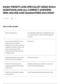 NASM WEIGHT LOSS SPECIALIST &lpar;2026&rpar; EXAM QUESTIONS AND ALL CORRECT ANSWERS 100&percnt; SOLVED AND GUARANTEED SUCCESS&excl;&excl;