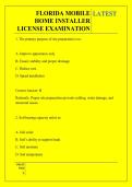 FLORIDA MOBILE  HOME INSTALLER  LICENSE EXAMINATION QUESTIONS AND ANSWERS 2026 - 2027