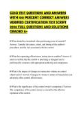 COSO TEST QUESTIONS AND ANSWERS WITH 100 PERCENT CORRECT ANSWERS VERIFIED CERTIFICATION TEST SCRIPT 2026 FULL QUESTIONS AND SOLUTIONS GRADED A&plus;
