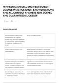 MINNESOTA SPECIAL ENGINEER BOILER LICENSE PRACTICE &lpar;2026&rpar; EXAM QUESTIONS AND ALL CORRECT ANSWERS 100&percnt; SOLVED AND GUARANTEED SUCCESS&excl;&excl;