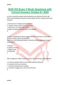 NUR 353 Exam 2 Study Questions with Correct Answers Graded A&plus; 2026