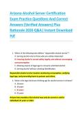 Arizona Alcohol Server Certification  Exam Practice Questions And Correct  Answers &lpar;Verified Answers&rpar; Plus  Rationale 2026 Q&A&vert; Instant Download  Pdf 