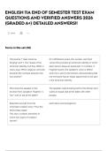 ENGLISH 11A END OF SEMESTER TEST EXAM QUESTIONS AND VERIFIED ANSWERS 2026 &lpar;GRADED A&plus;&rpar; DETAILED ANSWERS&excl;&excl;