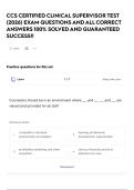 CCS CERTIFIED CLINICAL SUPERVISOR TEST &lpar;2026&rpar; EXAM QUESTIONS AND ALL CORRECT ANSWERS 100&percnt; SOLVED AND GUARANTEED SUCCESS&excl;&excl;