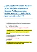 Arizona Backflow Prevention Assembly  Tester Certification Exam Practice  Questions And Correct Answers  &lpar;Verified Answers&rpar; Plus Rationale 2026  Q&A&vert; Instant Download Pdf 