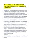 MDC 3 FINAL EXAM QUESTIONS & ELABORATED CORRECT SOLUTIONS ALL PASSED