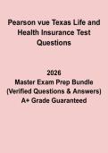 Texas Life and Health Insurance Exam Questions and Answers PDF &vert; Pearson VUE Practice Test Prep
