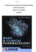 Test Bank for Basic and Clinical Pharmacology 14th Edition by Bertram G&period; Katzung  Chapters 1 - 66 Complete Graded A&plus;