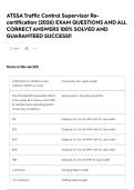 ATSSA Traffic Control Supervisor Re-certification &lpar;2026&rpar; EXAM QUESTIONS AND ALL CORRECT ANSWERS 100&percnt; SOLVED AND GUARANTEED SUCCESS&excl;&excl;