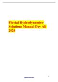 Fluvial Hydrodynamics Solutions Manual Dey&comma; Ali 2026 Complete Worked Solutions and Exam Practice Material