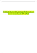 PHYS 261 Human Physiology Midterm Exam Study Guide Graded A&plus; 2026