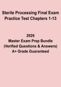 Sterile Processing Final Exam Practice Test Chapters 1&ndash;13 PDF &vert; CRCST Certification Questions & Answers