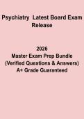 Psychiatry Board Exam 2026 Questions and Answers PDF &vert; Latest Certification Practice Test Prep