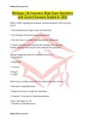 Michigan Life Insurance State Exam Questions with Correct Answers Graded A&plus; 2026