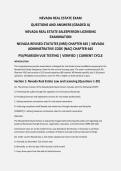 Nevada Real Estate Salesperson Licensing Examination &ndash; NRS & NAC Chapter 645 &ndash; Verified Questions and Answers &lpar;Current Cycle Exam Material&rpar;