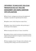 ORTHOPEDIC TECHNOLOGIST 2026 EXAM  PREPARATION PACK KEY FRACTURE  MANAGEMENT AND SAMPLE QUESTIONS  WITH EXPLANATIONS