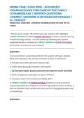 NR566 FINAL EXAM 2026 &ndash; ADVANCED PHARMACOLOGY FOR CARE OF THE FAMILY &lpar;CHAMBERLAIN&rpar; &vert; VERIFIED QUESTIONS&comma; CORRECT ANSWERS & DETAILED RATIONALES &vert; A&plus; GRADED