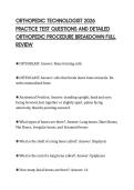 ORTHOPEDIC TECHNOLOGIST 2026  PRACTICE TEST QUESTIONS AND DETAILED  ORTHOPEDIC PROCEDURE BREAKDOWN FULL  REVIEW