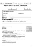 AQA AS ECONOMICS Paper 1 The Operation of Markets and Market Failure &lpar;7135&sol;1&rpar; FULLY VERIFIED Q&A
