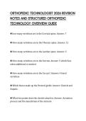 ORTHOPEDIC TECHNOLOGIST 2026 REVISION  NOTES AND STRUCTURED ORTHOPEDIC  TECHNOLOGY OVERVIEW GUIDE