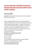 HUS 515 EXAM FINAL 2026&colon; PROGRAM EVALUATION & RESEARCH METHODS QUESTIONS COMPLETE WITH CORRECT ANSWERS