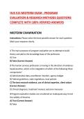 HUS 515 MIDTERM EXAM 2026 &colon; PROGRAM EVALUATION & RESEARCH METHODS QUESTIONS COMPLETE WITH 100&percnt; VERIFIED ANSWERS