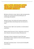 AQA A-LEVEL SOCIOLOGY ACTUAL PAPER 2026 QUESTIONS WITH SOLUTIONS GRADED A&plus; 