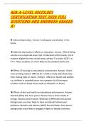 AQA A-LEVEL SOCIOLOGY CERTIFICATION TEST 2026 FULL QUESTIONS AND ANSWERS GRADED A&plus; 