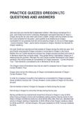 PRACTICE QUIZZES OREGON LTC QUESTIONS AND ANSWERS