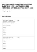 NATE Gas Heating Exam COMPREHENSIVE QUESTIONS WITH MULTIPLE CHOICES &vert;VERIFIED & REVISED ANSWERS &lpar;NEW&rpar; 2026