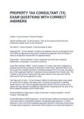 PROPERTY TAX CONSULTANT &lpar;TX&rpar; EXAM QUESTIONS WITH CORRECT ANSWERS