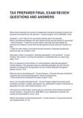 TAX PREPARER FINAL EXAM REVIEW QUESTIONS AND ANSWERS